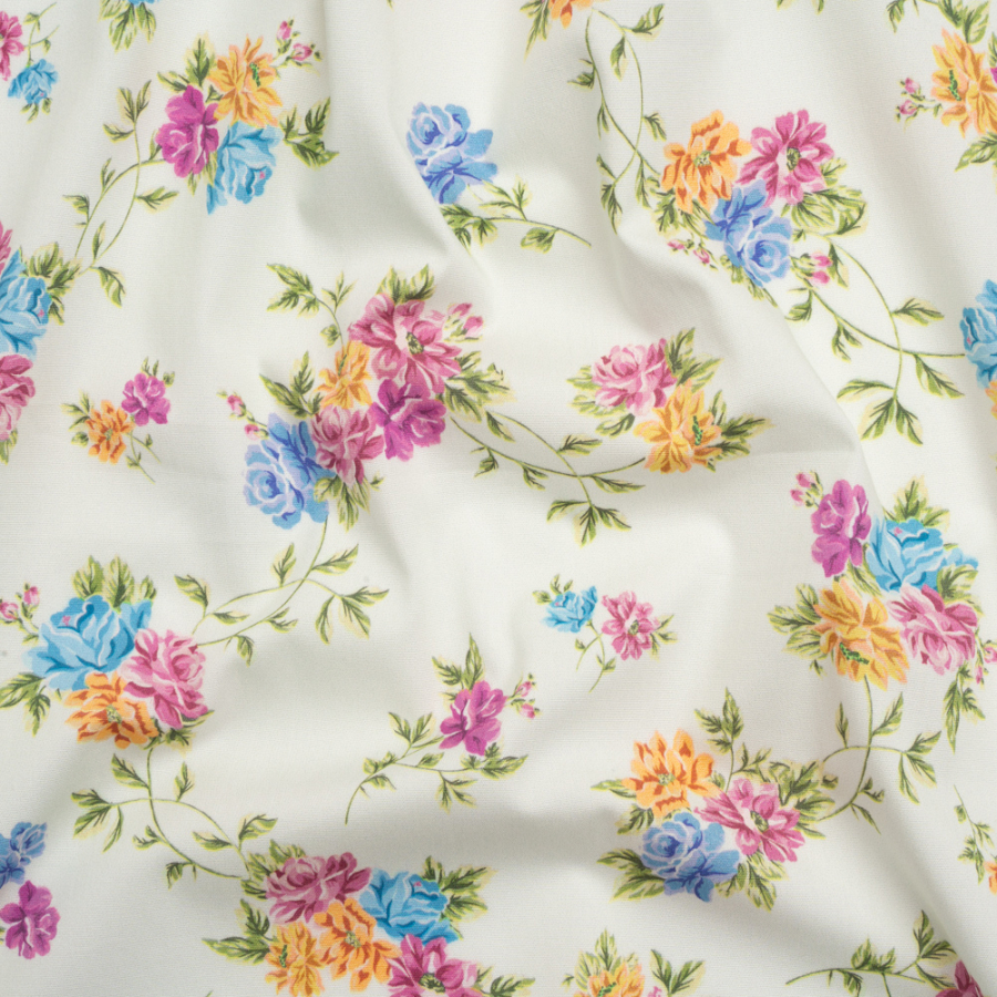 Mood Exclusive Off White Aromatic Enchantments Stretch Cotton Poplin | Mood Fabrics