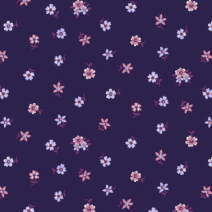 Liberty Art Fabrics Purple Hampton Sprig Lasenby Quilting Cotton | Mood Fabrics