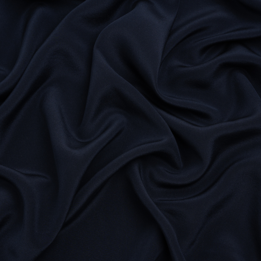 Famous Australian Designer Navy Silk Crepe de Chine | Mood Fabrics