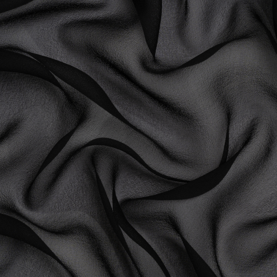 Famous Australian Designer Black Silk Georgette | Mood Fabrics