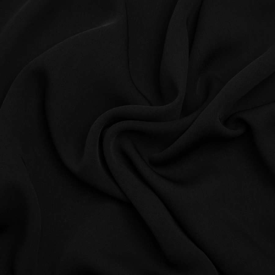 Famous Australian Designer Black Drapey Polyester Woven | Mood Fabrics