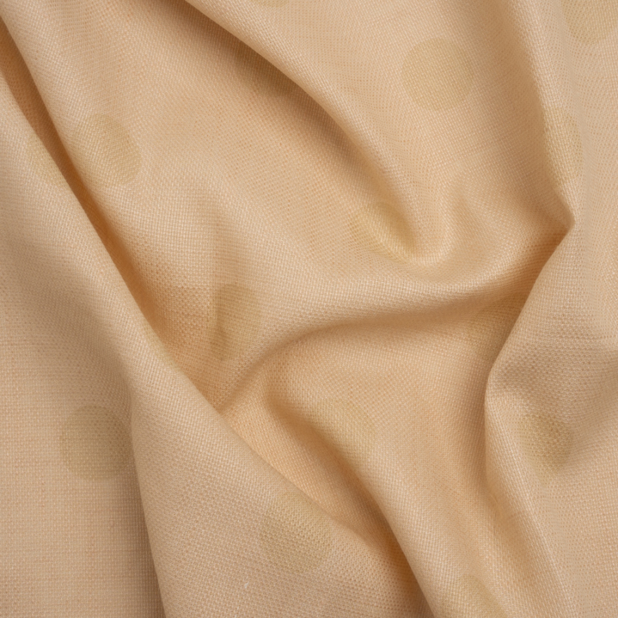 Famous Australian Designer Ecru and Beige Polka Dot Basketweave Linen and Cotton Suiting | Mood Fabrics
