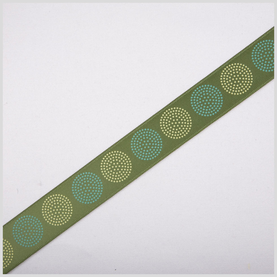 Green Printed Satin Ribbon | Mood Fabrics