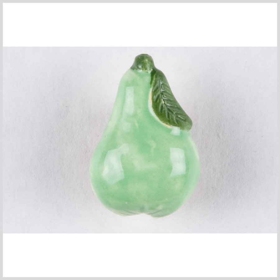 Pear Green Ceramic Button - 36L/23mm | Mood Fabrics