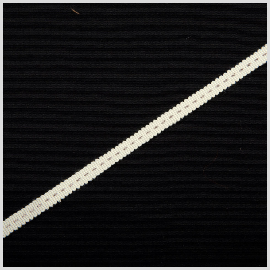 1/8 Ivory Stitched Grosgrain Ribbon | Mood Fabrics
