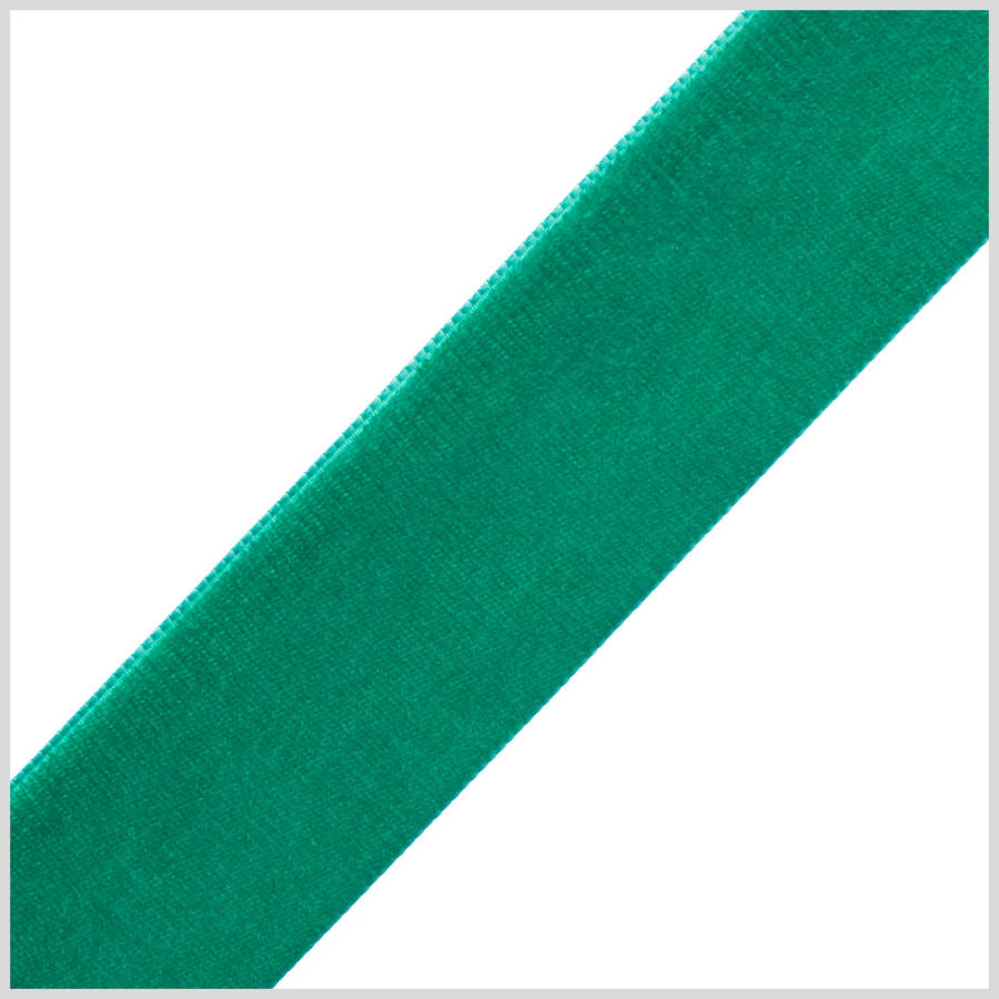 1.375 Emerald Nylon Velvet Ribbon | Mood Fabrics