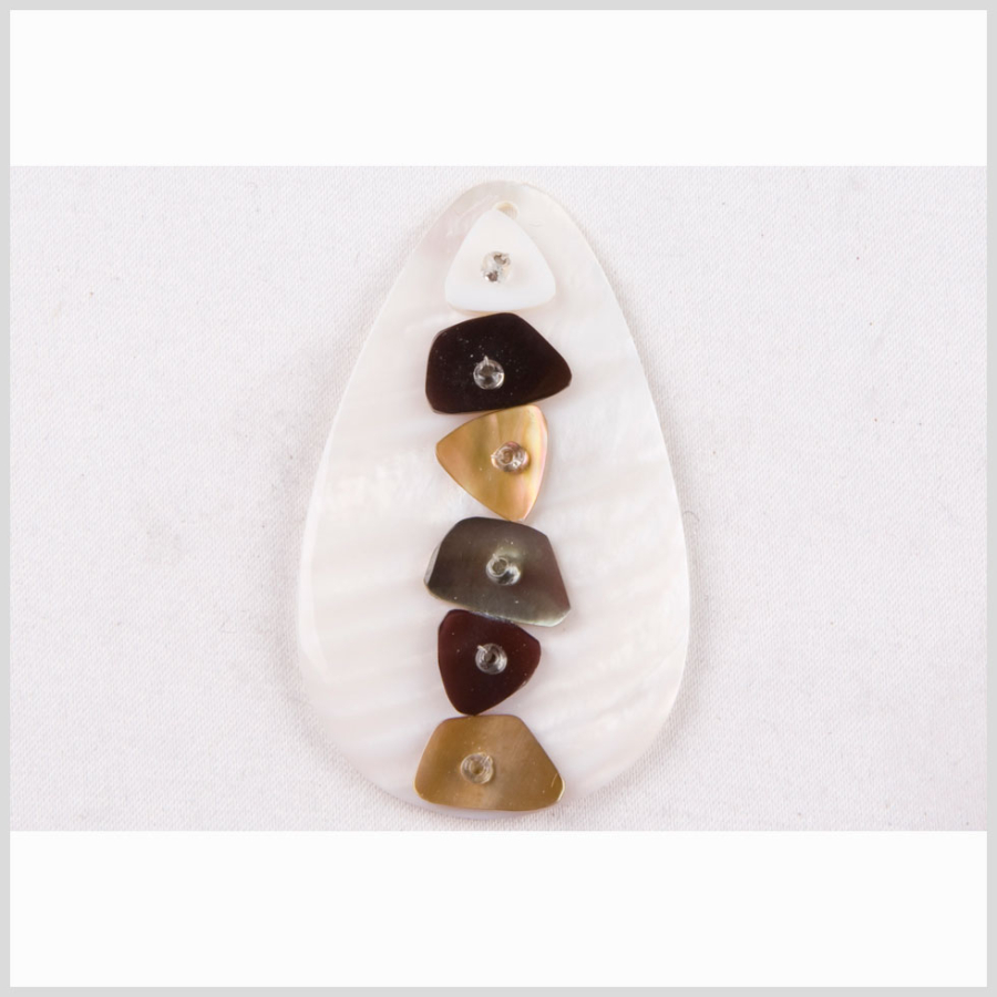 2 Natural White Shell Pendant | Mood Fabrics