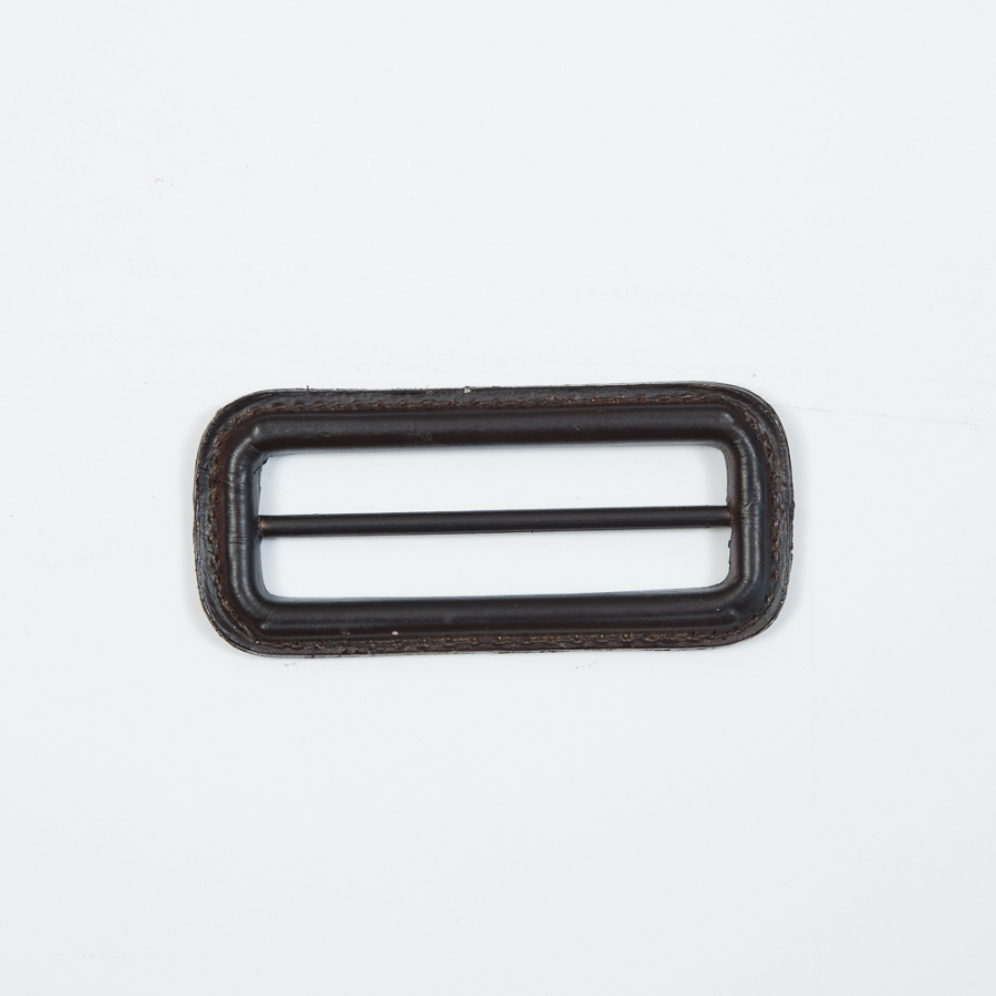 Antique Brown Leather Buckle - 3 x 1.375 | Mood Fabrics