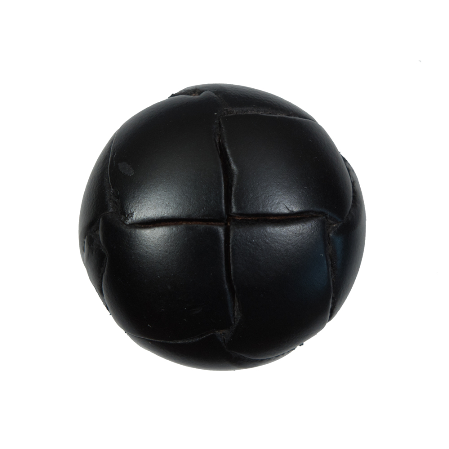 Black Leather Shank Back Button - 40L/25mm | Mood Fabrics