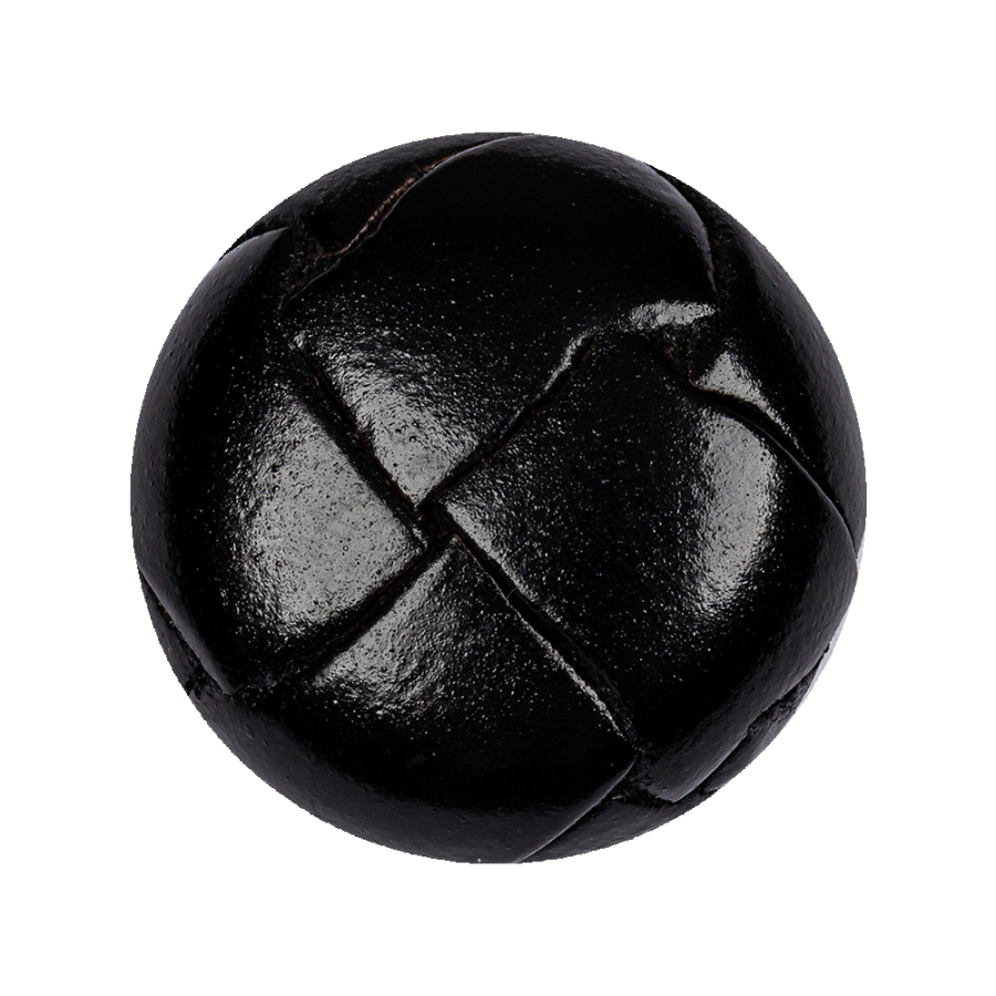 Black Leather Button - 45L/29mm | Mood Fabrics