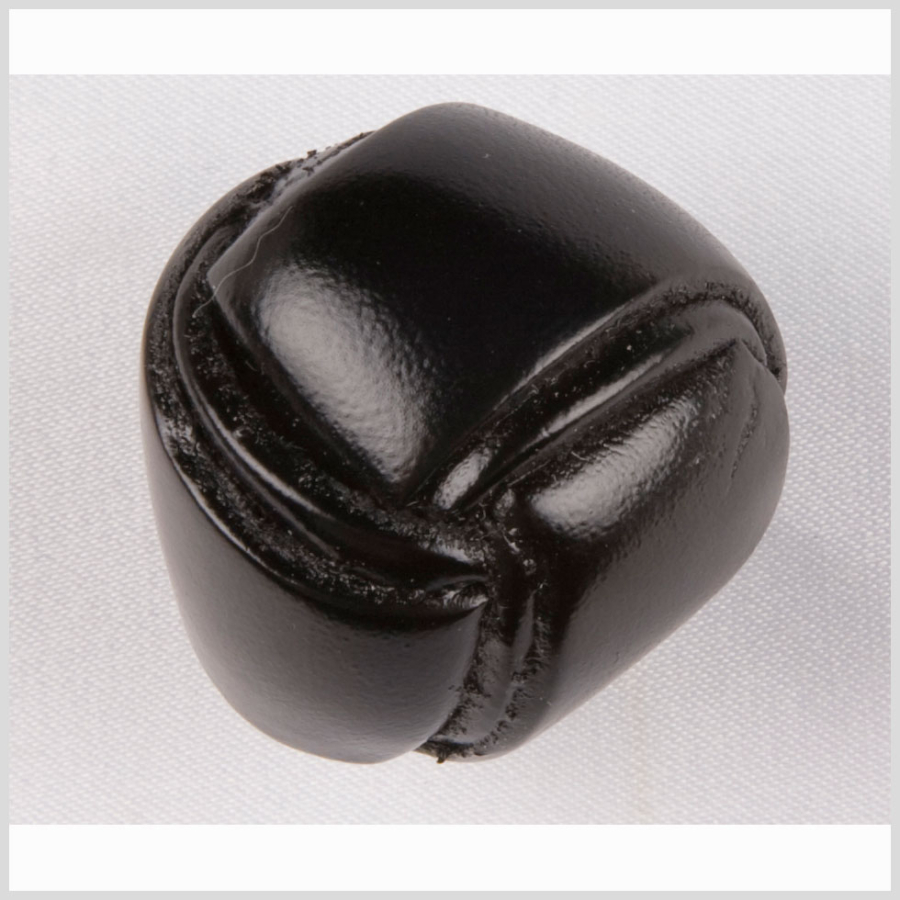 Black Leather Button - 44L/28mm | Mood Fabrics