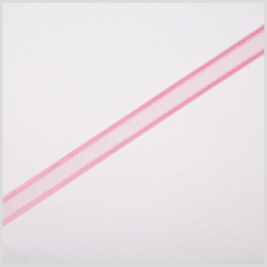3/8 Pink Sheer Ribbon with Double Faced Satin Edge | Mood Fabrics