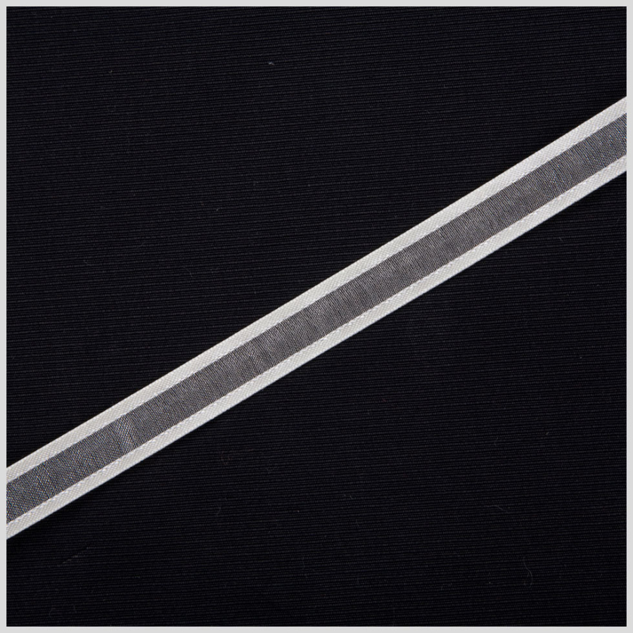 3/8 Ivory Sheer Ribbon with Double Faced Satin Edge | Mood Fabrics