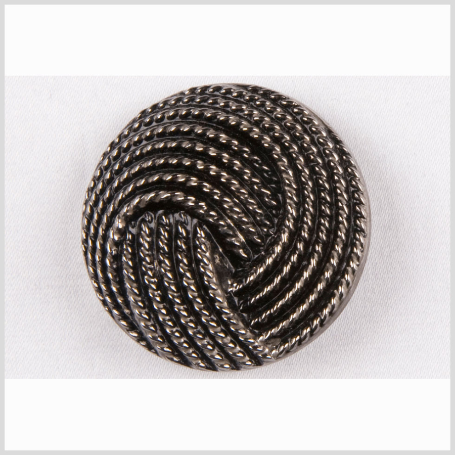 Black/Platinum Glass Button - 54L/34mm | Mood Fabrics