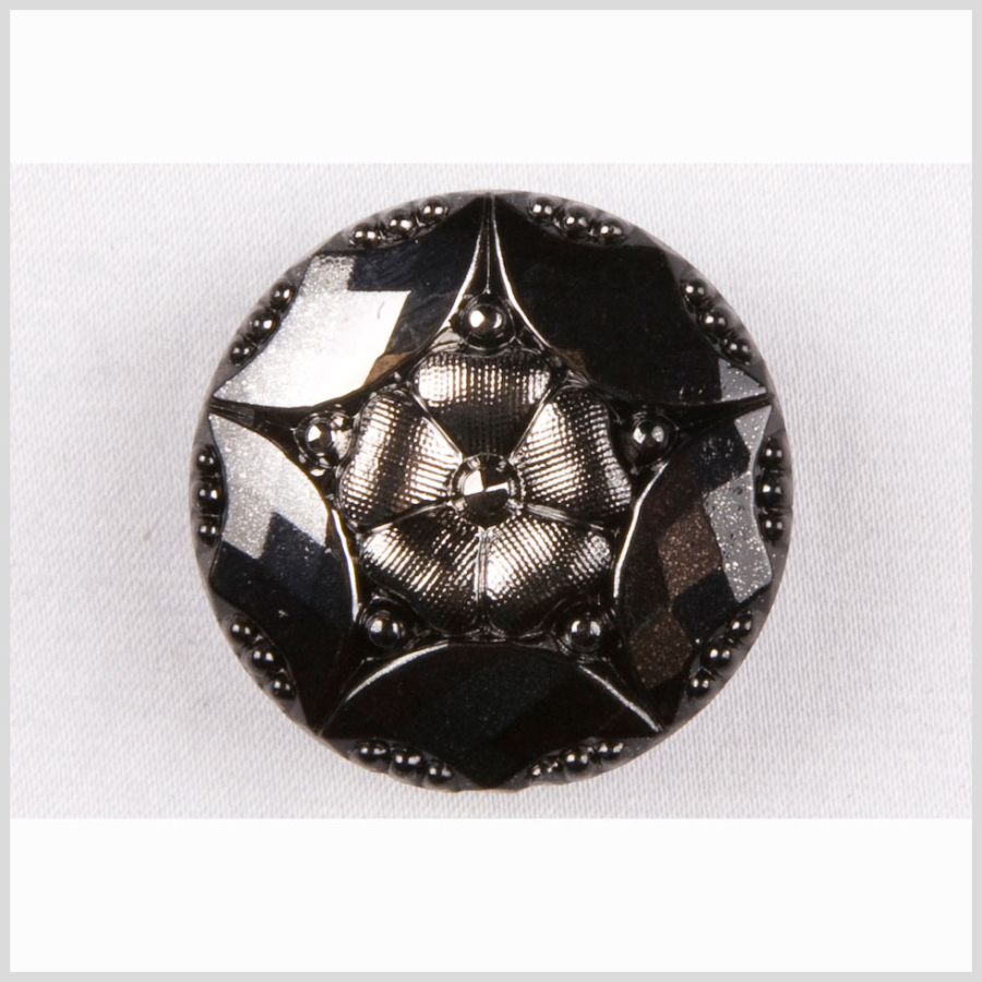 Platinum Shaded Glass Button - 28L/18mm | Mood Fabrics