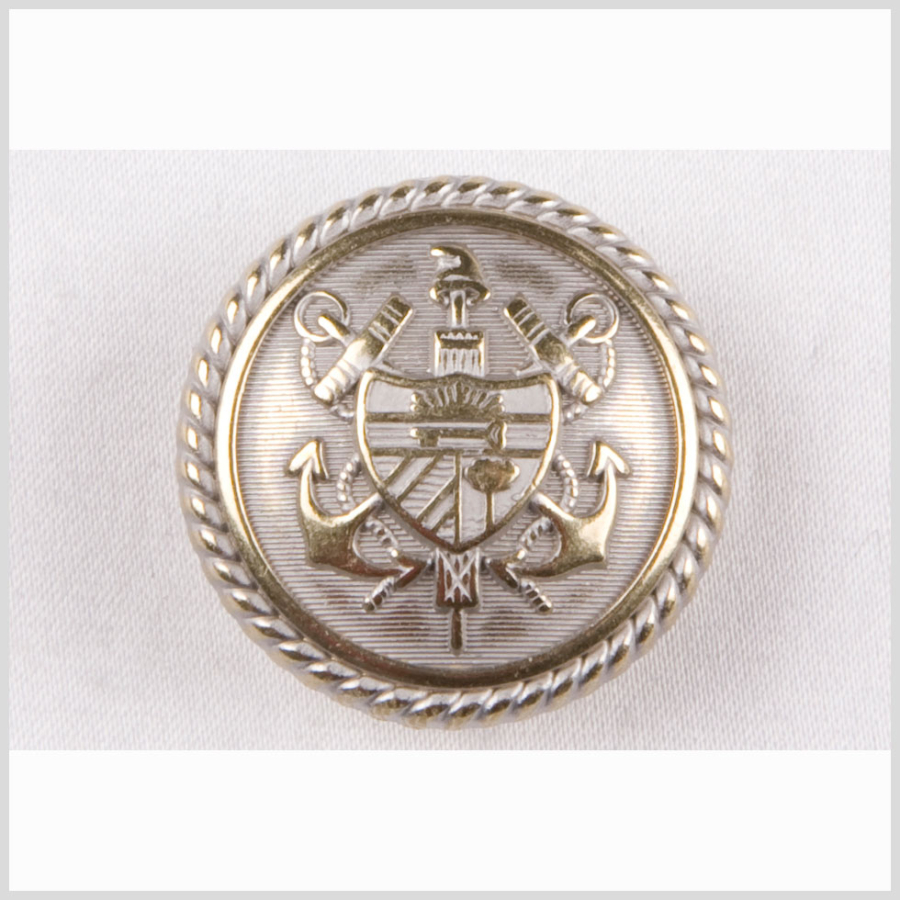 Silver Brass Polished Metal Coat Button - 40L/25mm | Mood Fabrics
