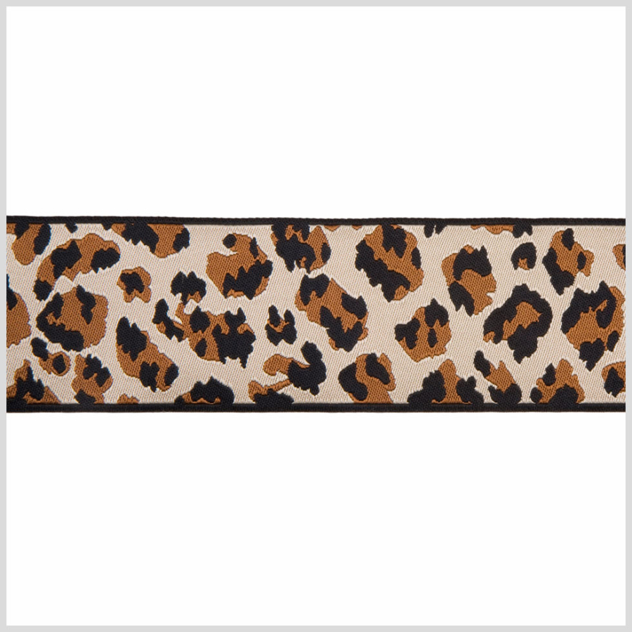 Leopard French Jacquard Ribbon | Mood Fabrics