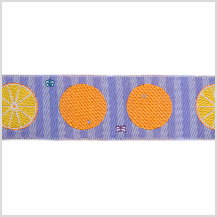 Orange/Lavender French Jacquard Ribbon | Mood Fabrics