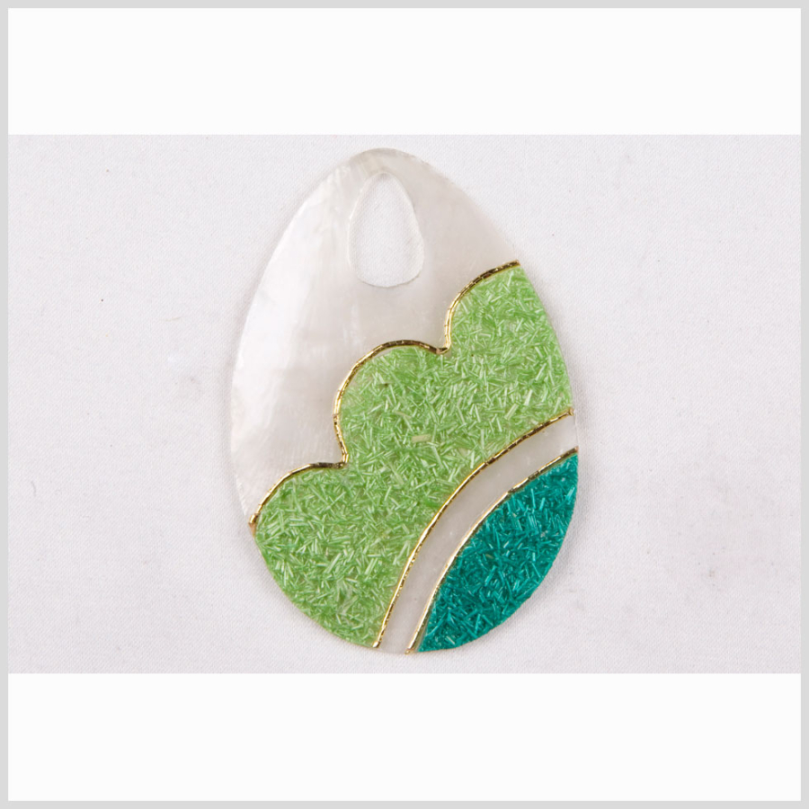 Natural Lime Green Tender Green Shell Pendant | Mood Fabrics