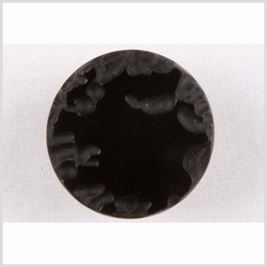 Black/Matte Matte Glass Button - 24L/15mm | Mood Fabrics
