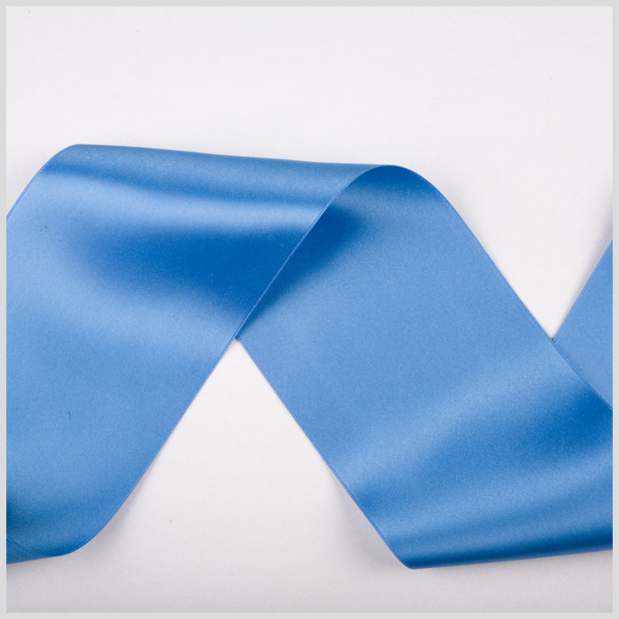 3.75 French Blue Double Face French Satin Ribbon | Mood Fabrics