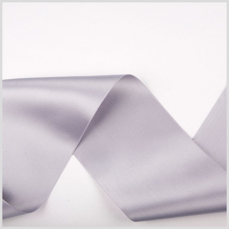 3.75 Light Gray Double Face French Satin Ribbon | Mood Fabrics