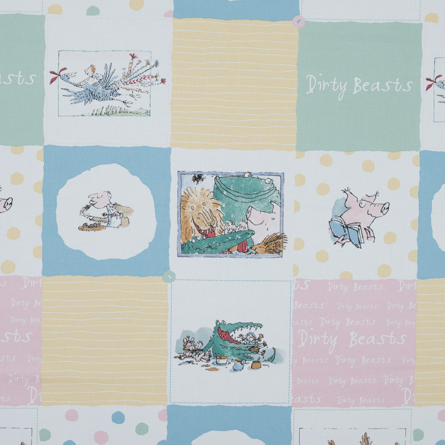 Dirty Beasts Patchwork Printed Cotton Canvas | Mood Fabrics