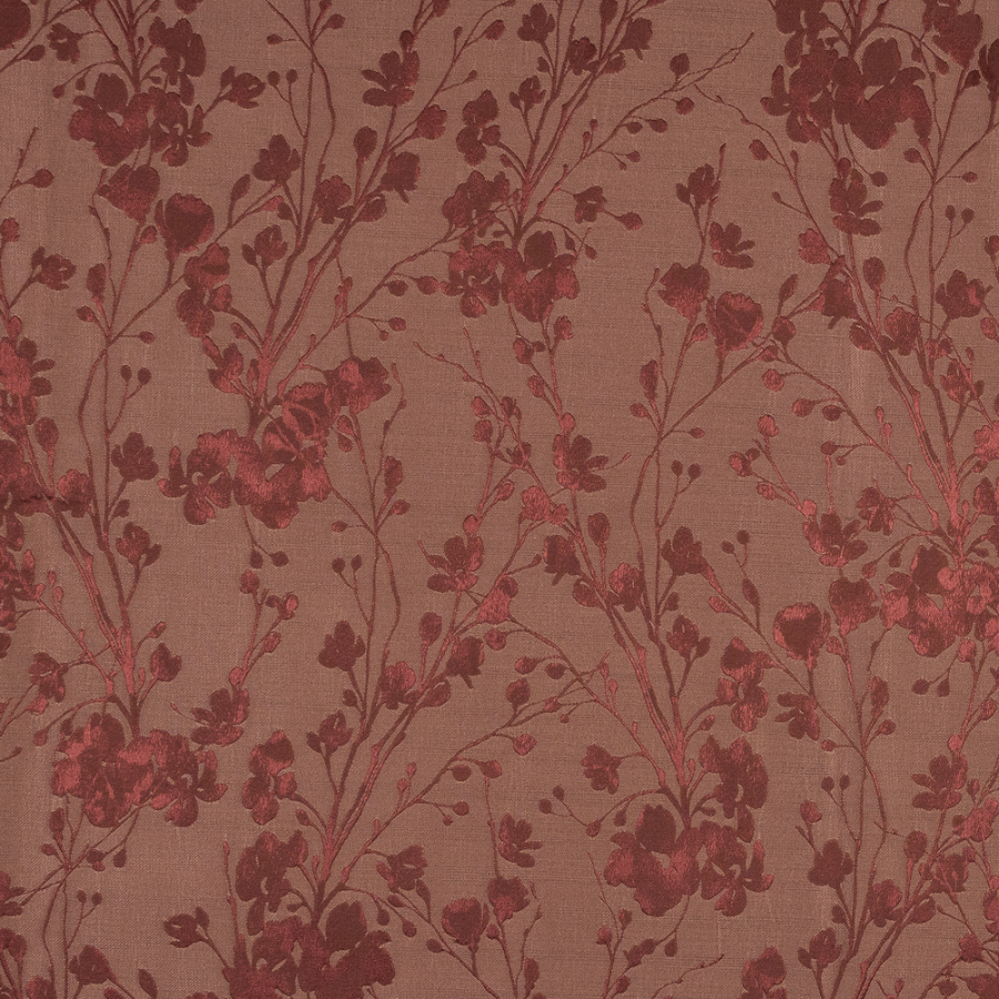 British Imported Blush Tonal Floral Jacquard | Mood Fabrics