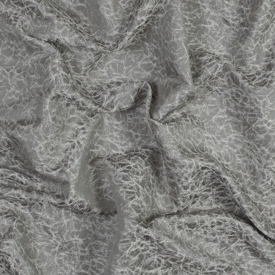 British Imported Dove Satin-Faced Crackled Jacquard | Mood Fabrics