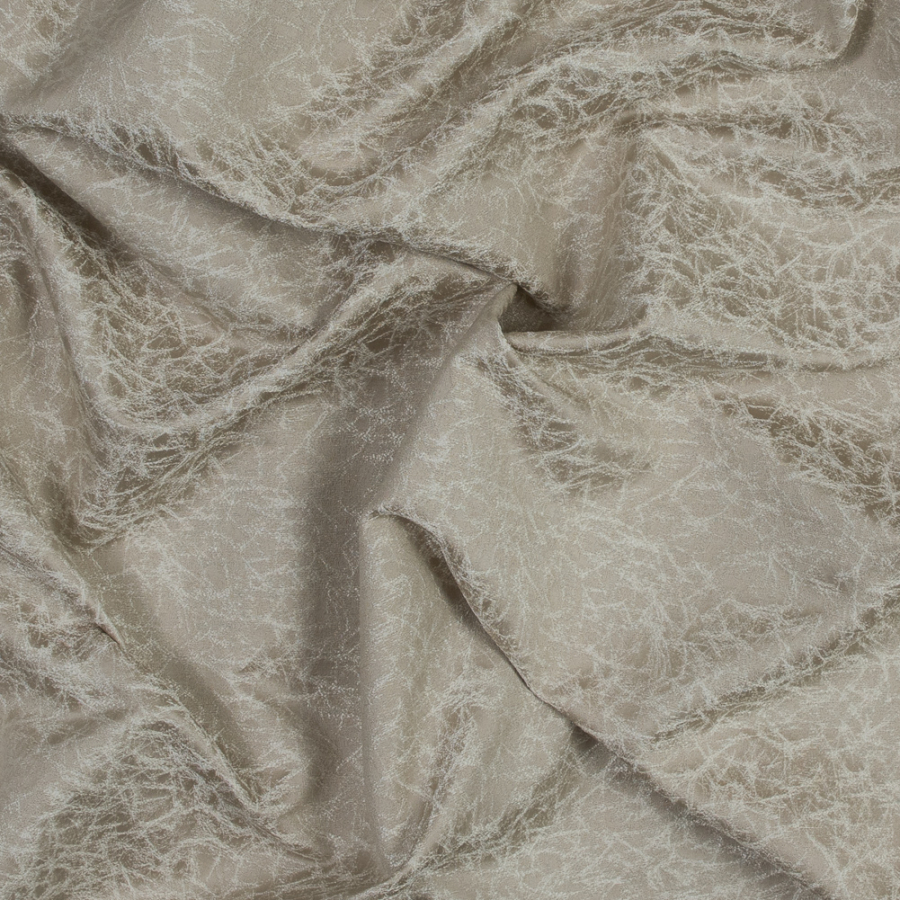 British Imported Wheat Satin-Faced Crackled Jacquard | Mood Fabrics