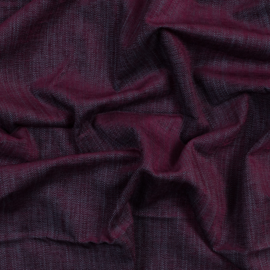 British Imported Magenta Herringbone Chenille | Mood Fabrics