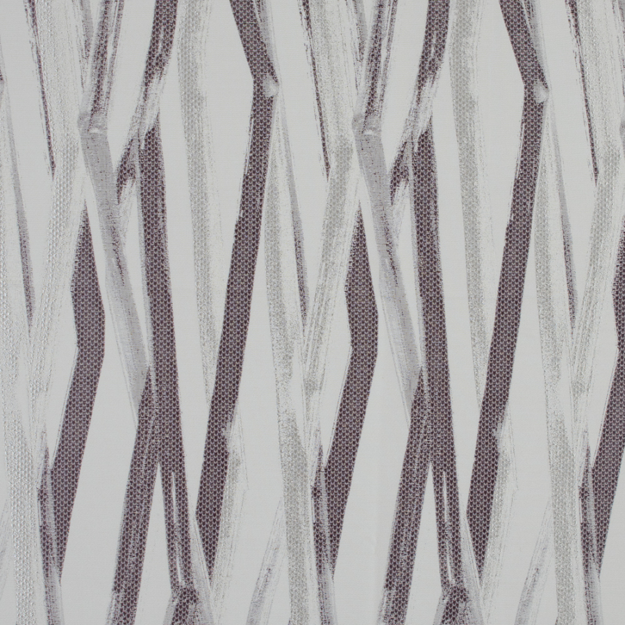 British Imported Plum Irregularly Striped Jacquard | Mood Fabrics