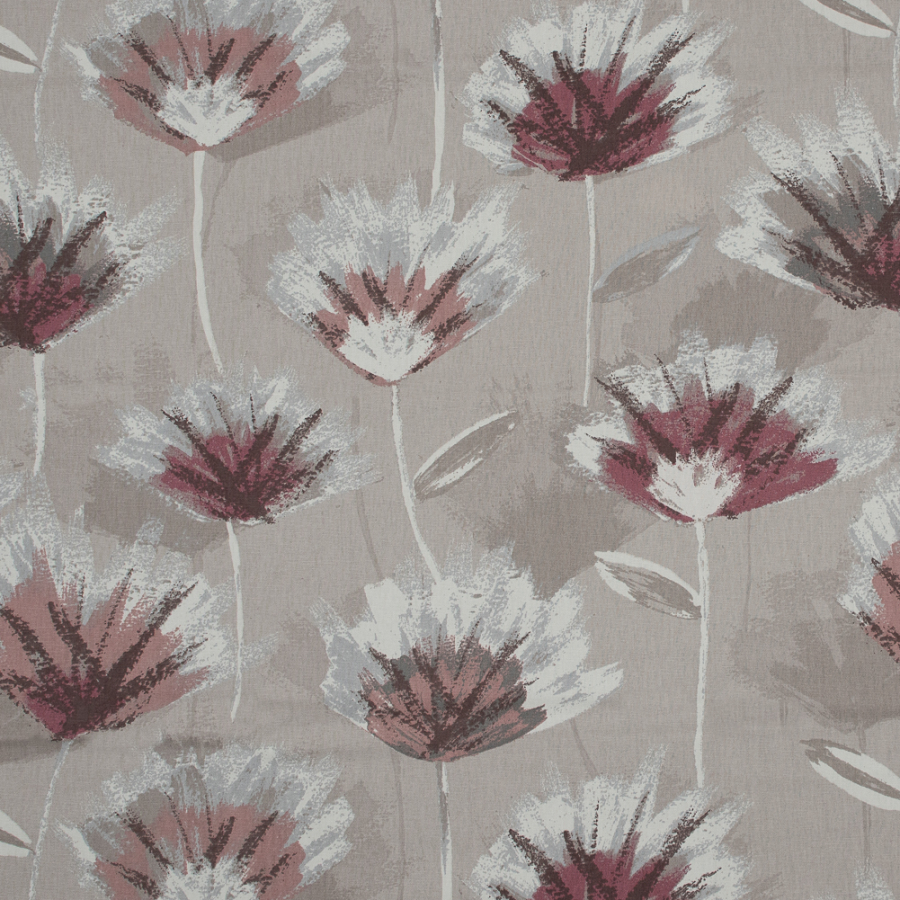 British Imported Rose Painterly Floral Printed Cotton Canvas | Mood Fabrics