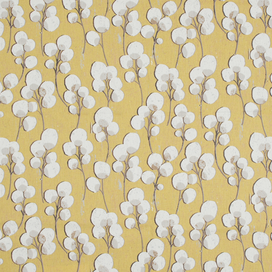 British Imported Sunflower Pussy Willow Printed Cotton Canvas | Mood Fabrics