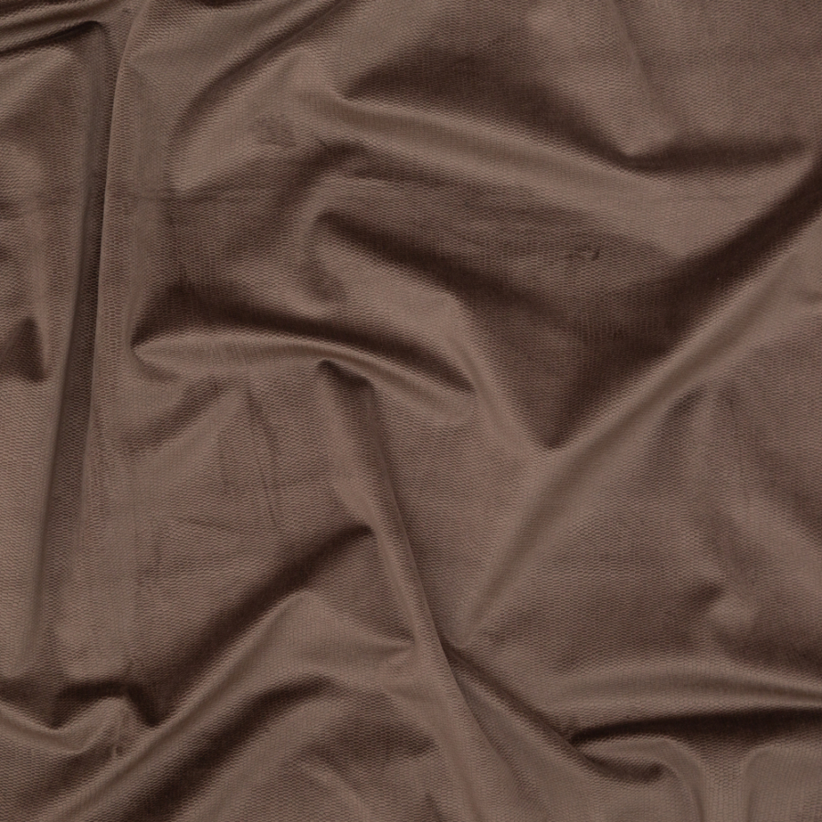 British Imported Mocha Short Piled Patterned Velvet | Mood Fabrics