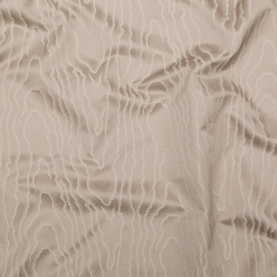 British Imported Latte Woodgrain Polyester Jacquard | Mood Fabrics