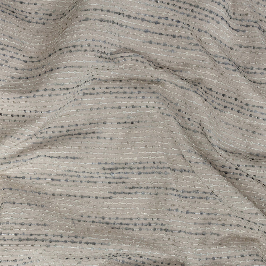 British Imported Monsoon Drapery Faille with Raised Woven Stripes | Mood Fabrics