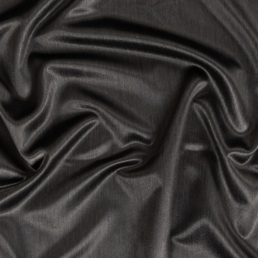 British Imported Charcoal Home Decor Polyester Satin | Mood Fabrics