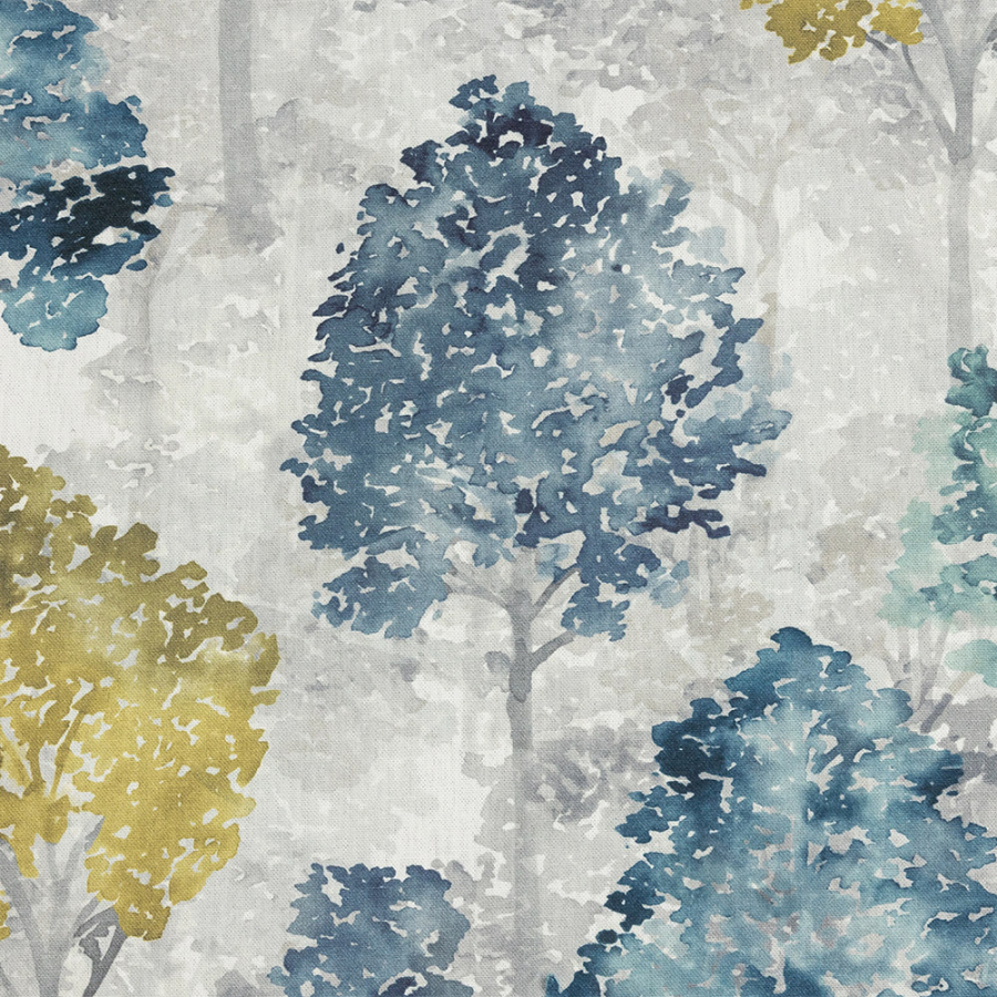 British Imported Spa Watercolor Trees Printed Cotton Canvas | Mood Fabrics