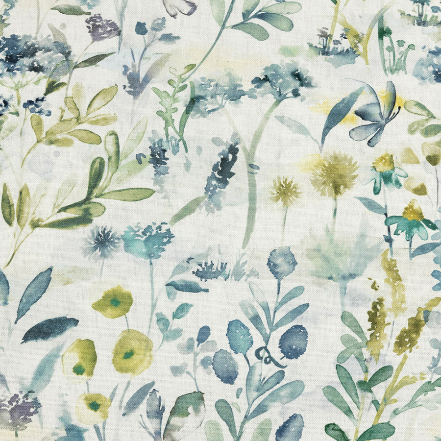 British Imported Spa Watercolor Foliage Printed Cotton Canvas | Mood Fabrics
