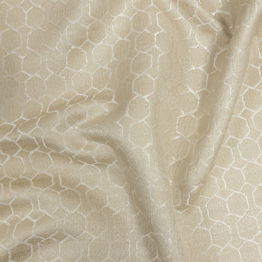 British Imported Champagne Honeycomb Polyester Jacquard | Mood Fabrics