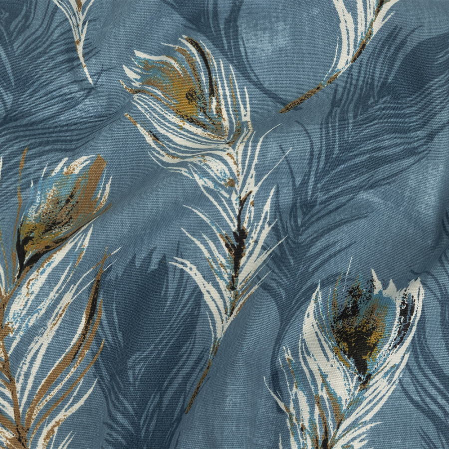 British Imported Danube Feathers Printed Cotton Canvas | Mood Fabrics