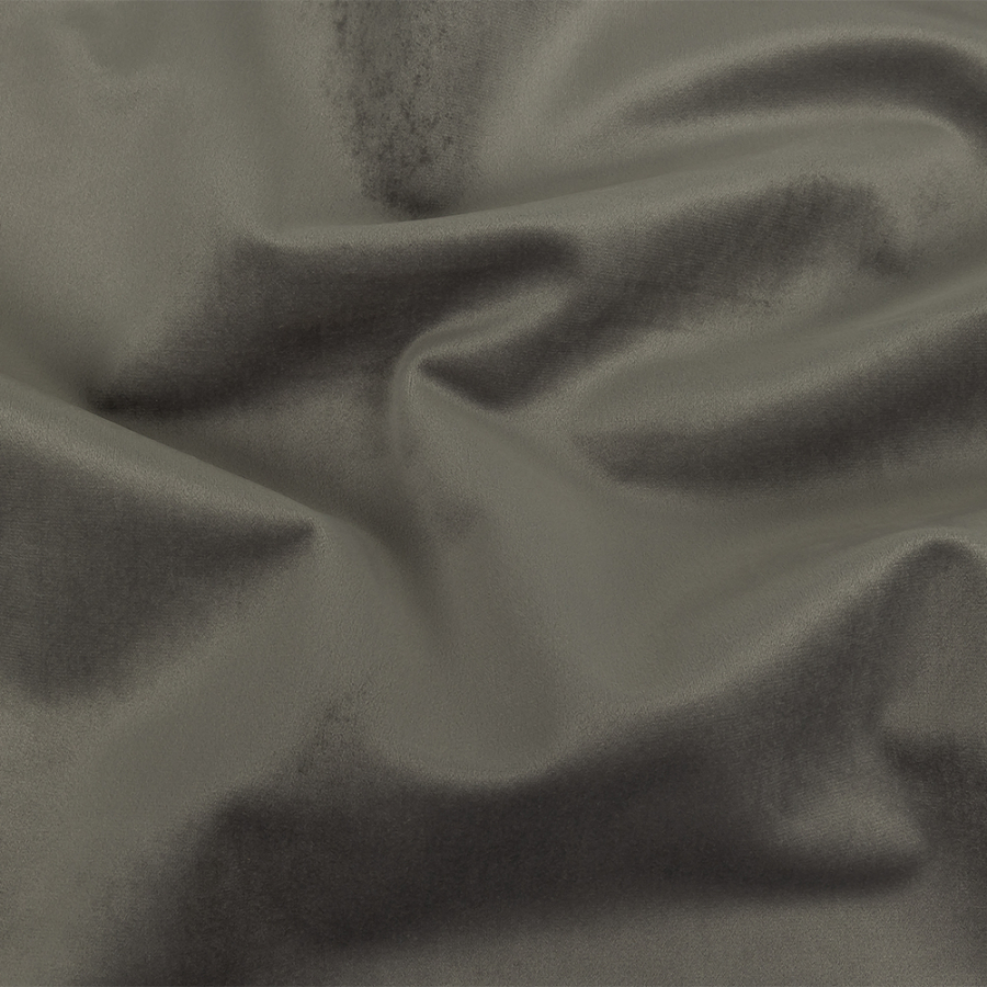 British Import Stone Polyester Drapery Velvet | Mood Fabrics