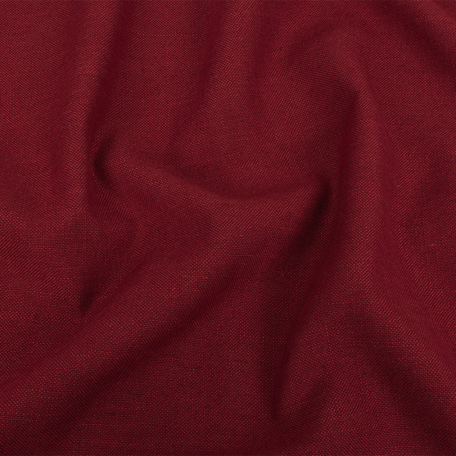 British Imported Raspberry Polyester, Viscose and Linen Woven | Mood Fabrics