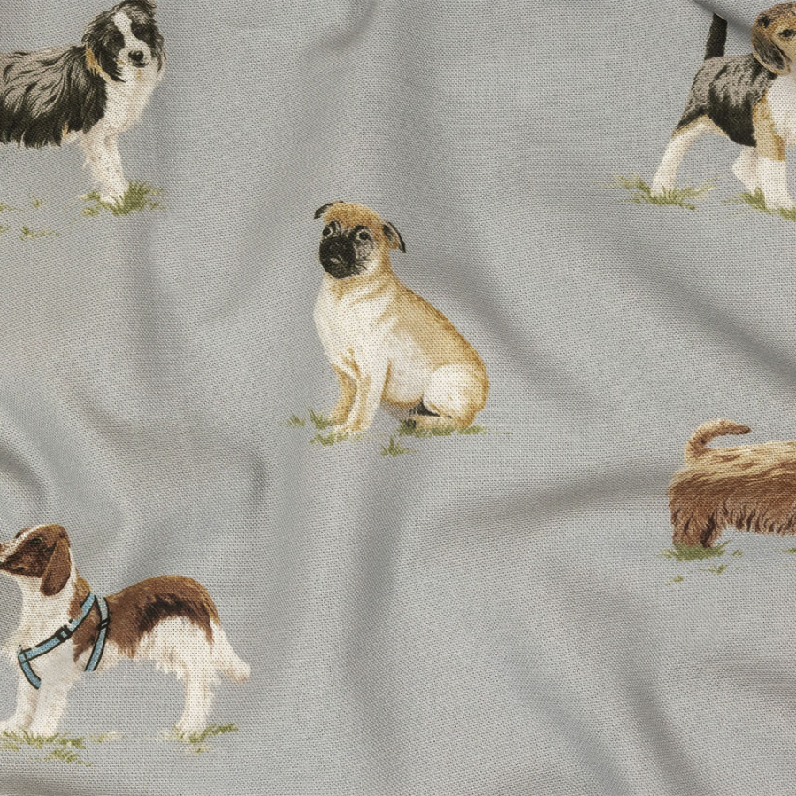 British Imported Danube Puppy Parade Printed Cotton Canvas | Mood Fabrics