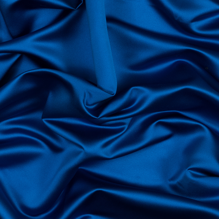 British Electric Blue Polyester Satin | Mood Fabrics