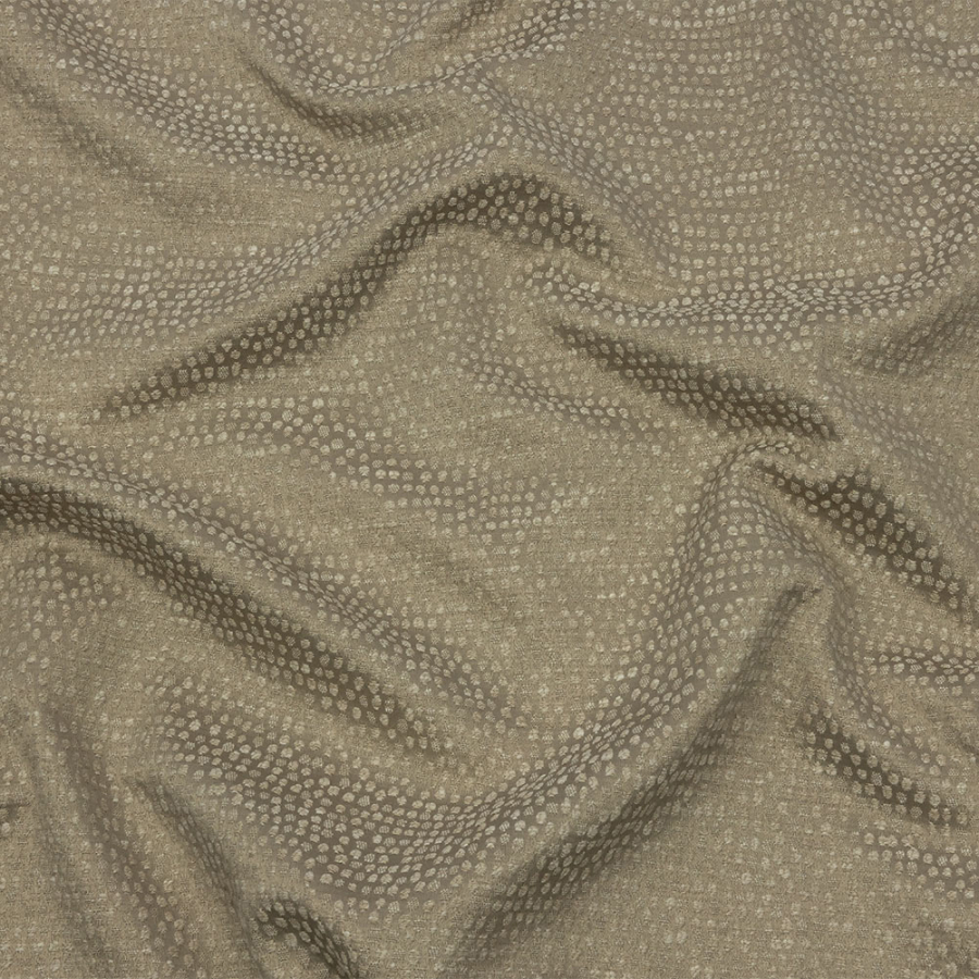 British Imported Latte Spotted Recycled Polyester Drapery Jacquard | Mood Fabrics