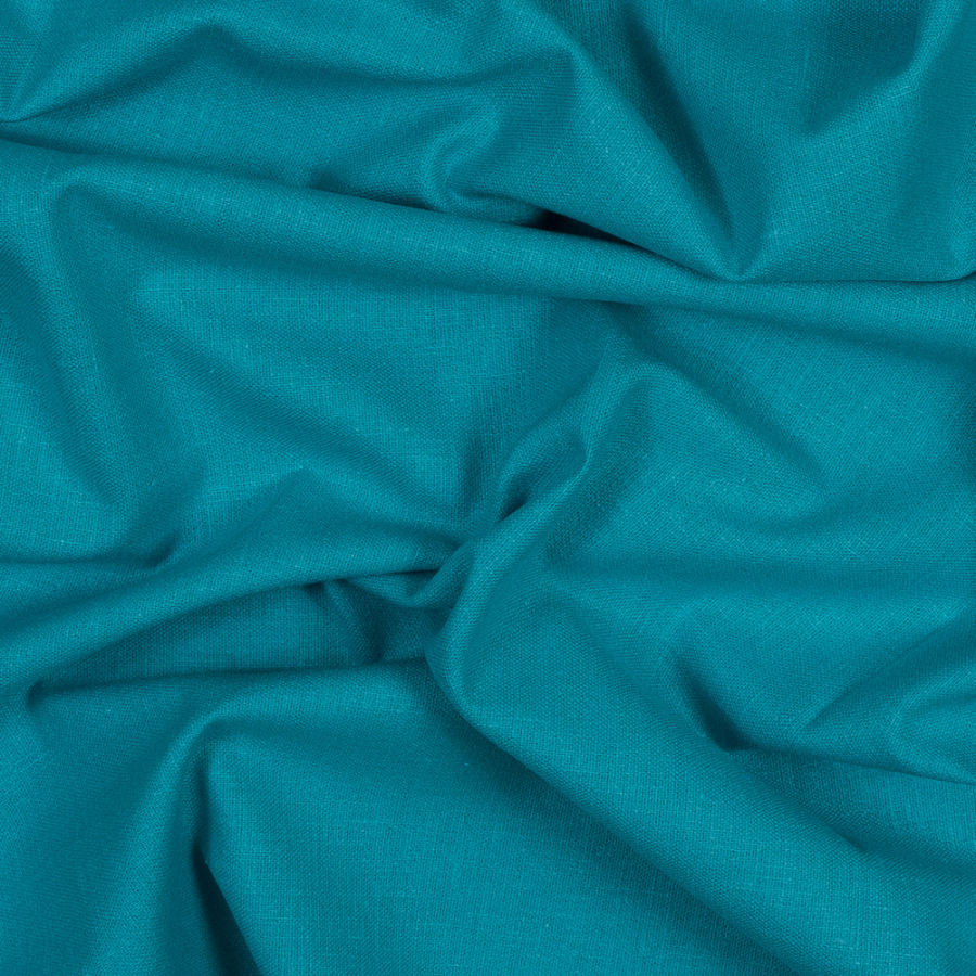 British Teal Soft Cotton and Polyester Canvas | Mood Fabrics