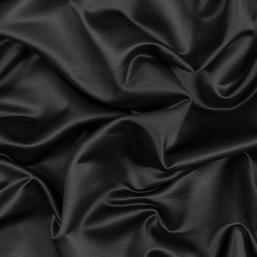 British Noir Solid Satin | Mood Fabrics