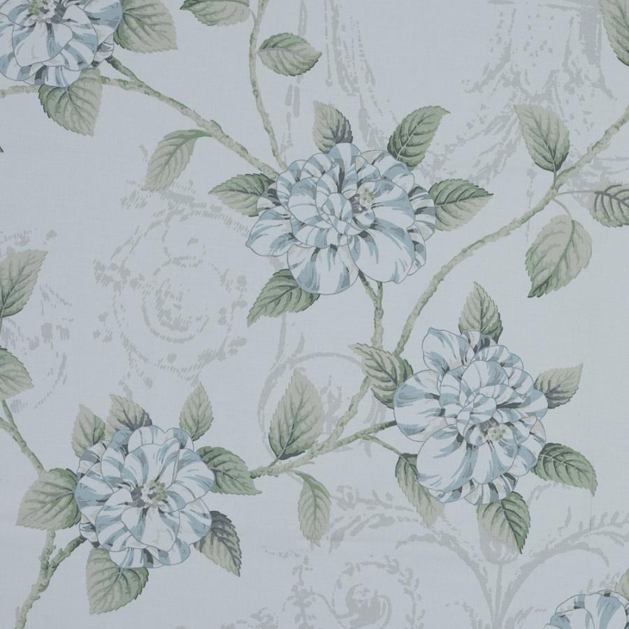 British Forget Me Not Floral Printed Cotton Sateen | Mood Fabrics